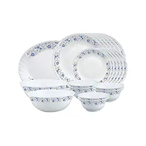 Larah by Borosil Mist Opalware Dinner Set, 21 Pieces, White Rs. 1457