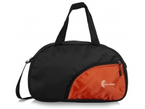 Half Moon Polyester 35 liters Water Resistant Lightweight Heavy Duty Gym Trekking Travel Sports Duffel / Duffle Bag for Men & Women (Black & Orange) Rs. 399