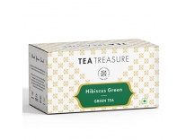 Tea Treasure Hibiscus Green Tea – A Blend of Hibiscus Petals with Cranberry, Lemon Grass & Green Tea – 1 Teabox ( 18 Pyramid Tea Bags ) Rs. 112