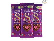 Cadbury Dairy Milk Silk Plain Valentine Heart Blush Chocolate Bar, 150g (Pack of 3 x 150g) Rs.434