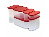 Pigeon – StakBox Plastic Storage Container for Kitchen With Airtight Lids 6 Pieces – Ruby Red Rs. 336