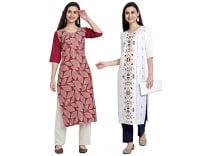 Sancom Women’s Crepe Regular Kurta (G-241-230_Multi_S) Rs.200