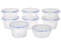 Amazon Brand – Solimo Plastic Kitchen Storage Container Set, 8-Pieces, Blue Rs. 384