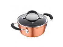 Bergner Infinity Chefs Forged Aluminium Non-Stick Casserole with Glass Lid (18 cm, 1.9 Litres, Induction Base, Copper) Rs.919