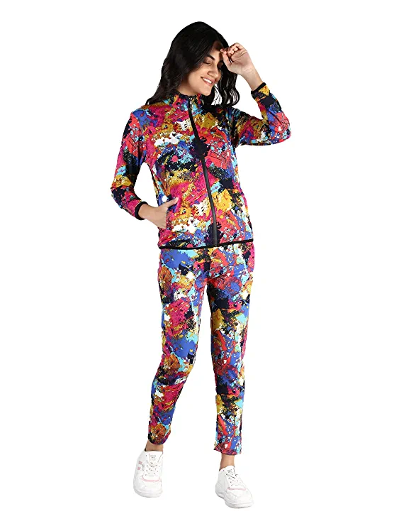 CHKOKKO Women Printed Zipper Full Sleeves Track suit Rs. 349
