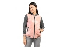 CHKOKKO Women Winter Wear Zipper Stylish Jacket LightPinkAnthra L Rs. 299