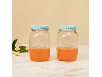 Home Centre Peroni-Cuba Printed Glass Jar -1000ml – 9.5 cm x 16 cm Rs.249