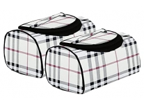 Kuber Industries Check Design Cosmetic Bag Travel Toiletry Bag for Women and Men Toiletry Organizer Makeup Pouch for Vacation Travel, Bathroom-Pack of 2 (Cream) Rs. 346
