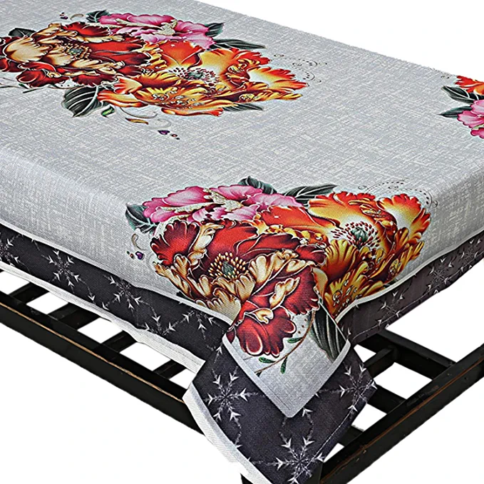 Kuber Industries Floral Jute 4 Seater Center Table Cover – Grey Rs. 121