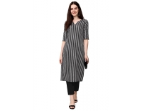 Tarshika Women’s Striped Cotton Blend Straight Stitched Kurta Rs. 299