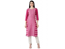 Vaamsi Crepe Digital Printed Kurti(VPK1691_Pink_Free Size) Rs. 189