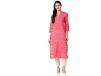 Vaamsi Women’s Cotton Straight Kurta (VCK1560_Pink) Rs. 469