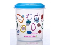Varmora Glory Container | Organised Kitchen | Stackable | Durable | For Pulses, Rice, Dal, Atta, Flour, Cereals, Snacks |Set of 2 | Printed Assorted |2 litre Rs.70