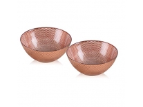 Cello Glass Floral Ornate Serving Bowl (White, Medium) -Set of 2 Rs. 286