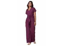 Fashfun Women’s co-ord Set (Purple Solid Crepe tie-up top with Full Pant Set) Rs. 399
