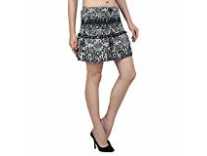 Jainsons Polyester Fabric Frill Round Waistline and Hipline Elastic Women Mini Skirt Rs.154