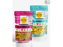 Let’s Try Gathiya 200gm, BhavNagri 200gm | Made with 100% Groundnut oil | No Additives & Preservatives | 100% HandMade | No Palm Oil Rs. 100