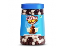 LuvIt Crème Pops | Choco & Vanilla Coated Pops With Crunchy Biscuit Centre | Munchies, Baking & Cake Decoration | Pack of 1 – 500g Rs.185