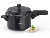 Pigeon By Stovekraft Aluminium Titanium Pressure Cooker Hard Anodised with Outer Lid Induction and Gas Stove Compatible 3 Litre Capacity for Healthy Cooking (Black) Rs. 1095