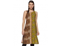 Rain And Rainbow Women’s Straight Kurta (40001-Ss/15-04_Green_Medium) Rs. 148