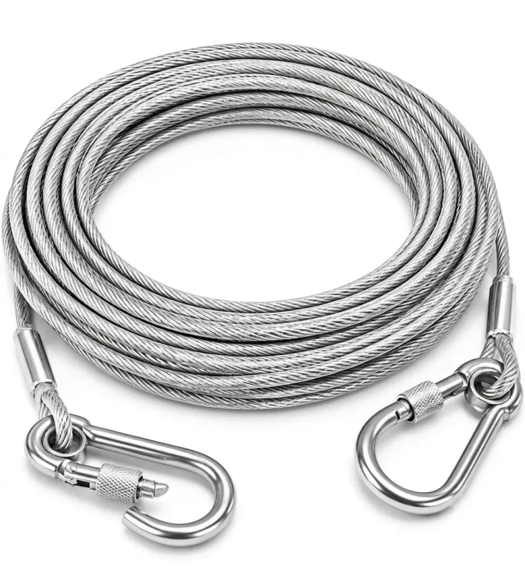 10 Meter Stainless Steel Clothesline Rope with Carabiner Hooks Rs. 188