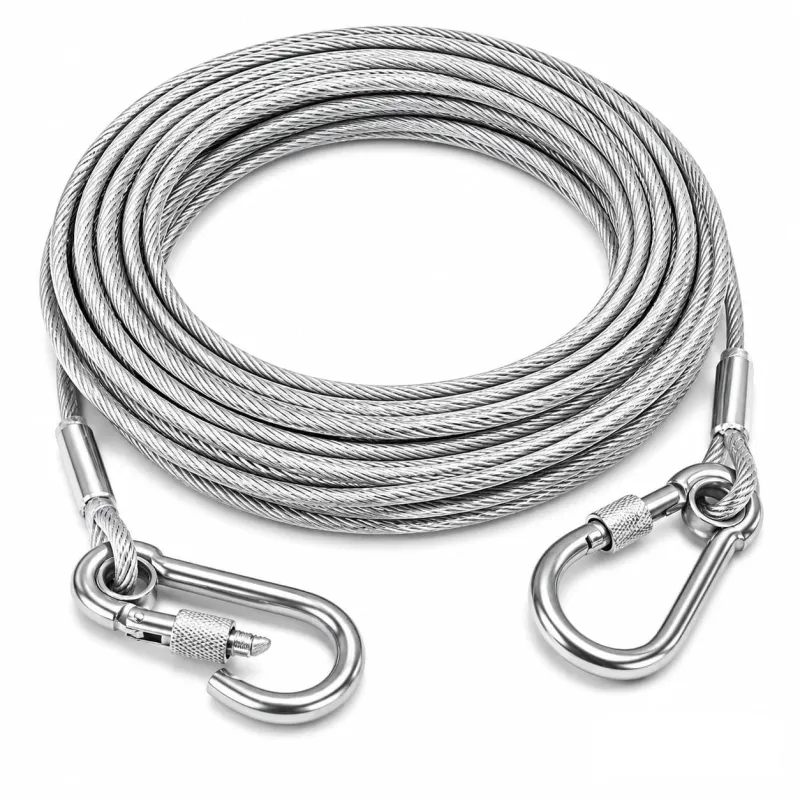 10 Meter Stainless Steel Clothesline Rope with Carabiner Hooks | Heavy-Duty Rust-Resistant Cloth Drying Wire | Strong Hanging Dori for Balcony, Rs. 188