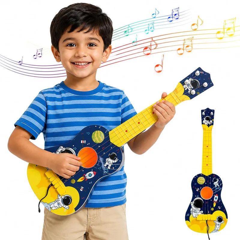 4 String Kids Guitar | 18″ Musical Instrument for Boys & Girls | Baby Ukulele Style for 2-10 Years | Beginner Gift | Mini Acoustic Learning Rs. 378