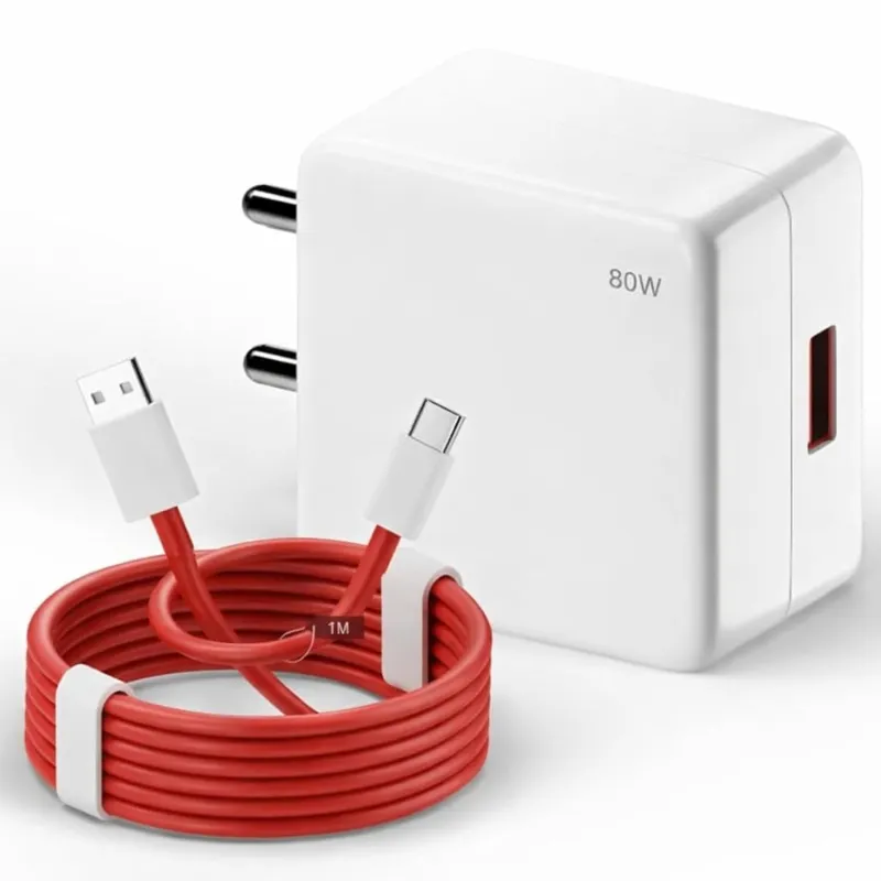 80W SuperVOOC FastCharger with Type C Cable, Fast Charger Type C Charger Adapter, Charger C Type Fast Charger for OnePlus, Oppo, Realme, Xiaomi & Rs. 349