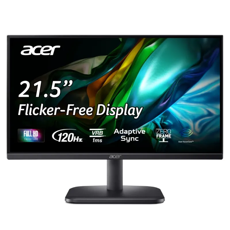 Acer EK220Q J0 21.5 Inch Full HD VA Panel Monitor | 120Hz Refresh | 1ms VRB | AdaptiveSync | sRGB 99% | Flicker-Less & BlueLightShield | ZeroFrame | Rs. 5608