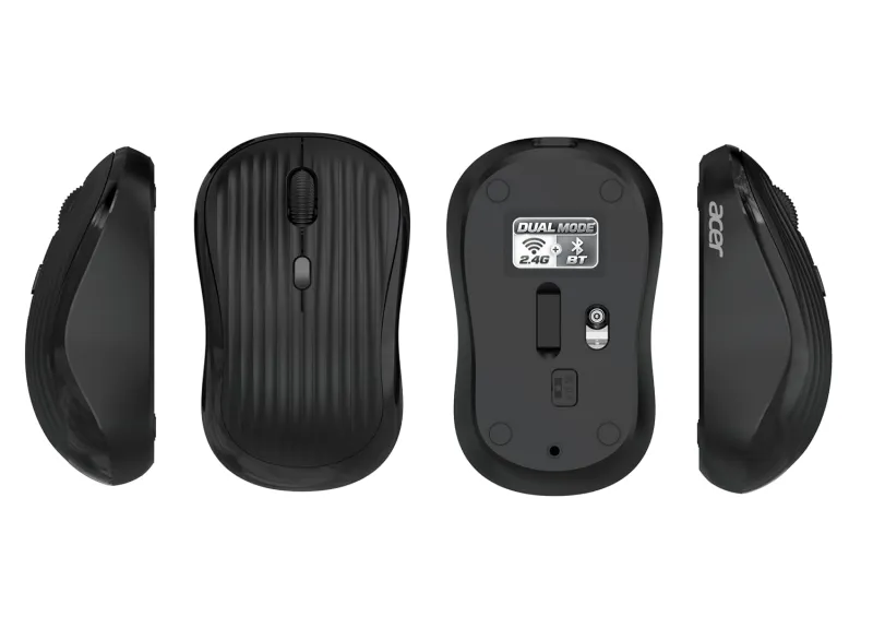 Acer Flow Silent Wireless Mouse | Bluetooth & 2.4GHz Dual Mode | 3-Level 1600 DPI | 500mAh Rechargeable Battery | Up to 1 Month Usage | Type-C Rs. 299