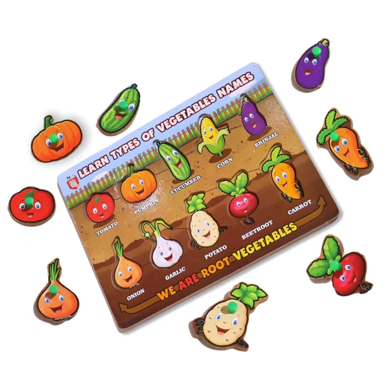 Adora Wooden Puzzle Learning Educational Game Board for Kids, Educational Vegetables Puzzle Game for Kids | Explore, Learn, and Play: Wooden Rs. 136