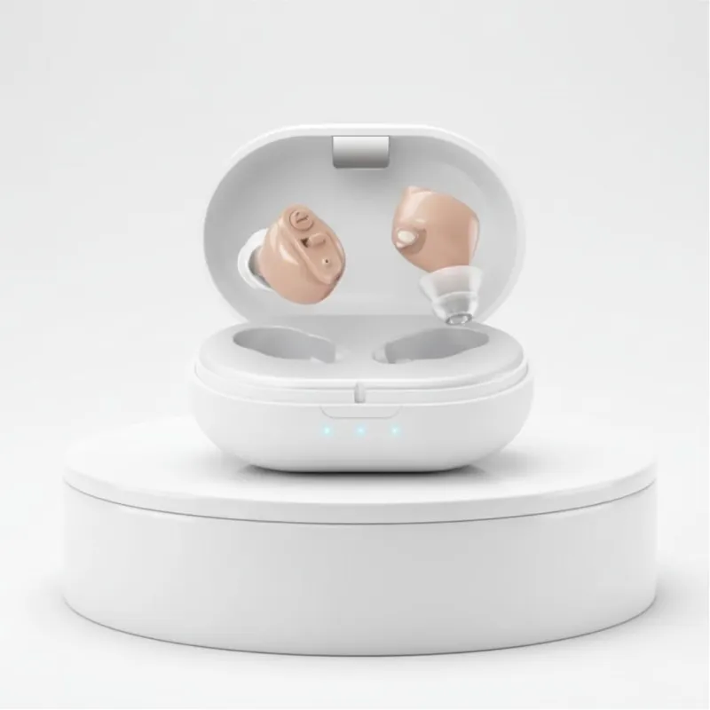 Aika AG-7901 Mini Rechargeable CIC Digital Hearing Aid Sound Amplifier Machine for Old age with Auto Noise Cancellation, Clear Sound and Dry Kit (For Rs. 3583