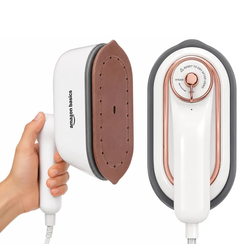 Amazon Basics Travel Folding Steam Iron 1000W | Compact & Lightweight | 180° Foldable Handle | Steam & Dry Ironing | 100ml Water Tank | Rapid Heat-Up Rs. 1424