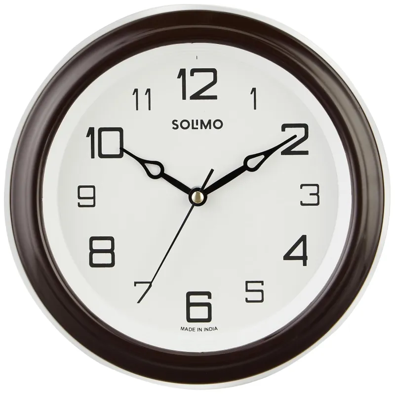 Amazon Brand – Solimo Abstract Wall Clock | Round | Plastic | 8 Inch | Brown – Analog Rs. 179