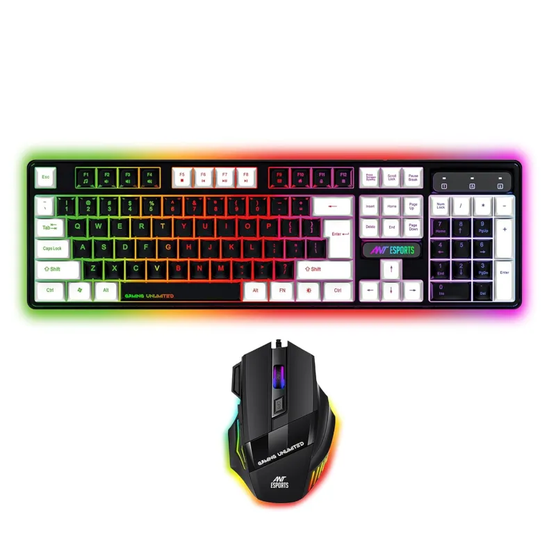Ant Esports KM1410 Wired Gaming Keyboard and Mouse Combo, RGB LED Backlit, 25 Keys Anti-ghosting Water Resistant Membrane Keyboard, Carbon Black, Rs. 698