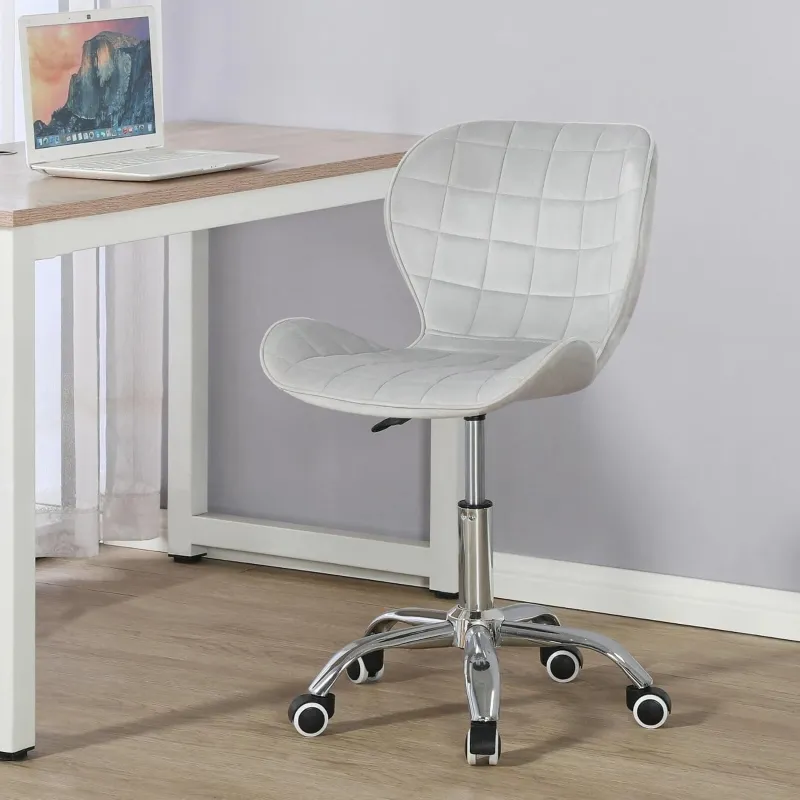 [Apay ICICI CC] Amazon Brand – Umi Height-Adjustable 360° Rotatable Velvet Swivel Office Chair, Light Grey Color Rs. 4542