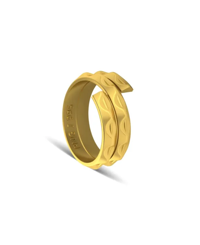 [Apay ICICI CC] P.N.Gadgil Jewellers 1 gm Vedhani Gold Ring 24 kt (995)