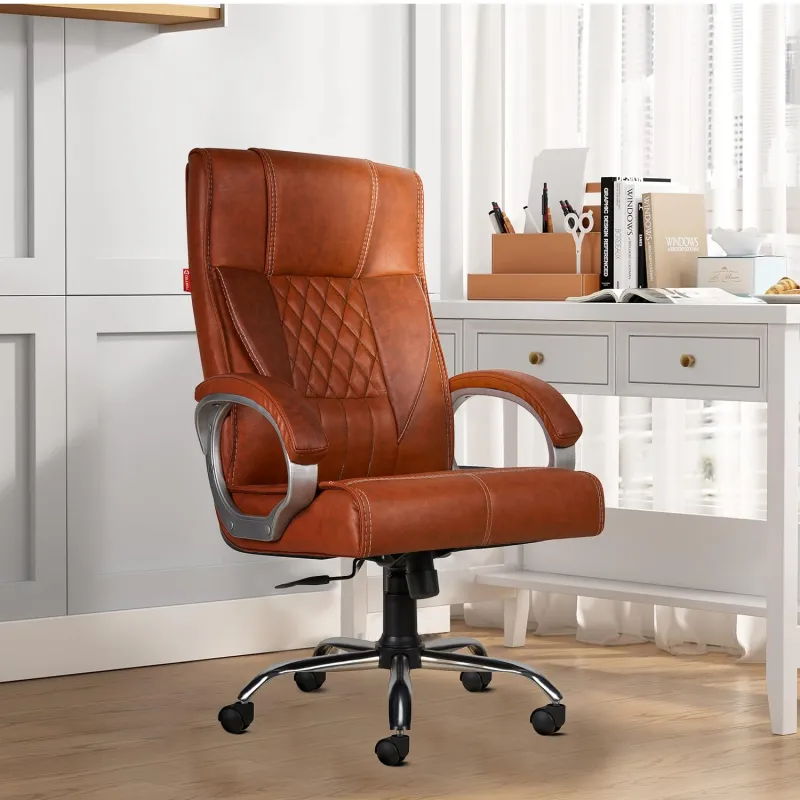 [Apay ICICI NC EMI] CELLBELL Vega Ergonomic High Back Leatherette Boss Chair for Office/Computer/Desk Revolving Chair with 3 Years of Warranty (Light Brown) Rs. 5280