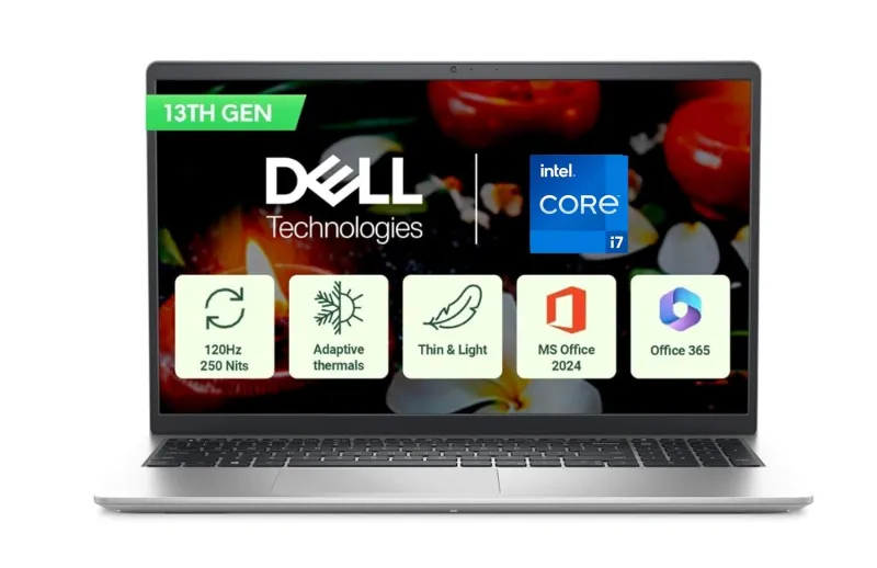 [Apay ICICI NC EMI] Dell 15 (Previously Inspiron), Intel Core i7 13th Gen -1355U, 16GB, 512GB SSD, FHD, 15.6″/39.62cm, Win 11, MSO’24, Silver, 1.62kg, [Dell 15], Backlit Rs. 66354