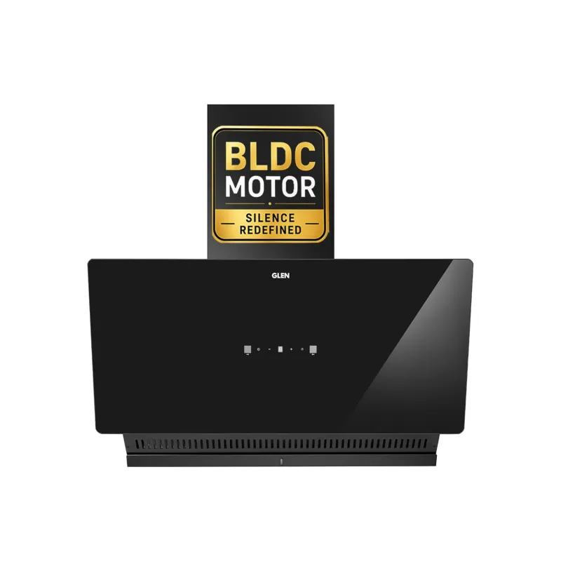 [Apay ICICI NC EMI] Glen 75 cm 1600 m³/hr BLDC Slant Kitchen Chimney |Intelligent Auto Clean |Wider Suction Area|(Hood Play 75,Touch & Gesture Control,Black) 1year Rs. 13650
