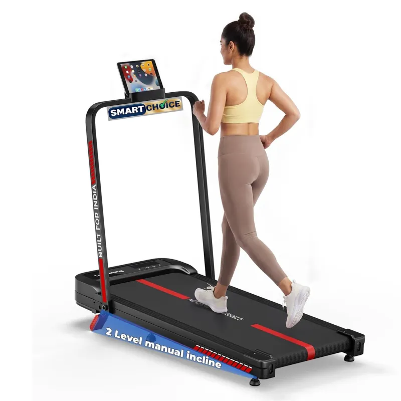 [Apay ICICI NC EMI] Lifelong Smartchoice 4HP Motorized Treadmill for Home | Best for Daily Walking, Jogging & Running | 2-Level Manual Incline | 10 km/h Speed | LED Rs. 7470