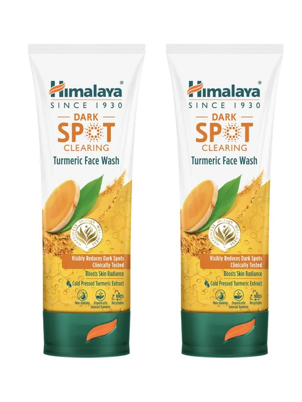 [Apply 10% Coupon] Himalaya Dark Spot Clearing Turmeric Face Wash | Reduce dark spots in 7 days | Organically sourced & Cold-pressed turmeric | 100ml (Pack of 2) Rs. 164