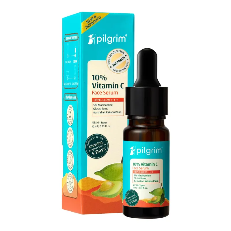 [Apply 10% Coupon] Pilgrim 10% Vitamin C Face Serum for Glowing Skin with Niacinamide – 10ml Rs. 173