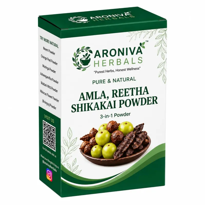 [Apply 15% Coupon] Aroniva Herbals 100% Organic Amla Reetha Shikakai 3-in-1 Hair Wash Powder (200g) | Natural Herbal Shampoo Alternative for Hair Fall Control, Rs. 165