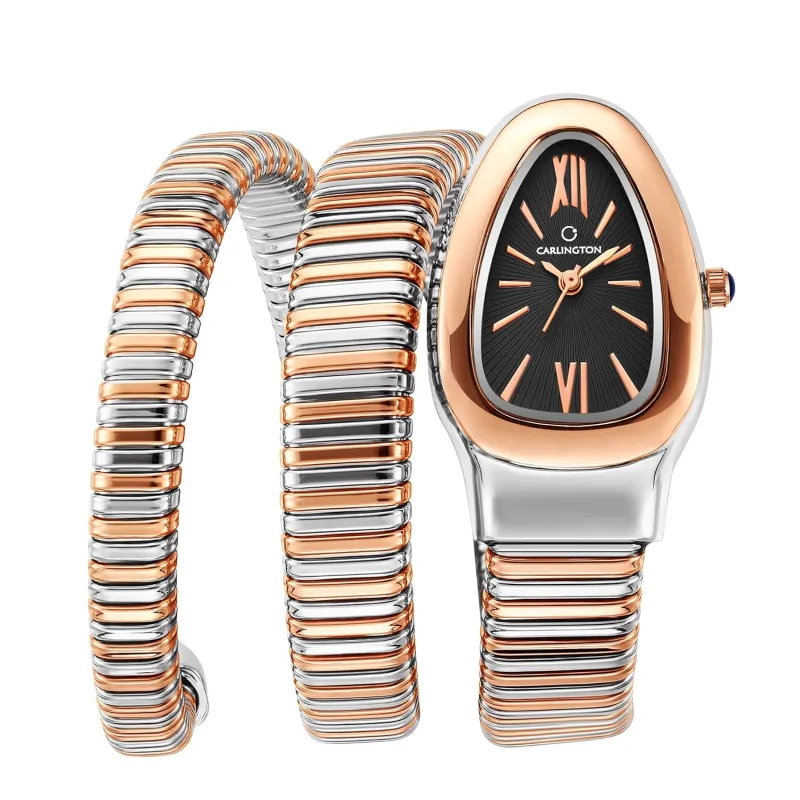 [Apply 2% Coupon] Carlington Elegant Snake Band Analog Ladies Watch – Stainless Steel Strap| Water & Shock Resistant|Watch for Party & Casual Wear Watch for Girls – CT Rs. 1959