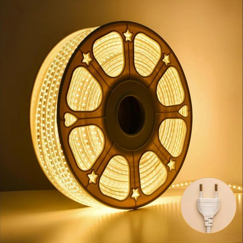 [Apply 2% Coupon] MoonlitDreams 10M LED Rope Light | 120 LEDs/M Waterproof Strip Light | Warm White Flexible Cove Light for False Ceiling, Balcony, Bedroom, & Indoor Rs. 293
