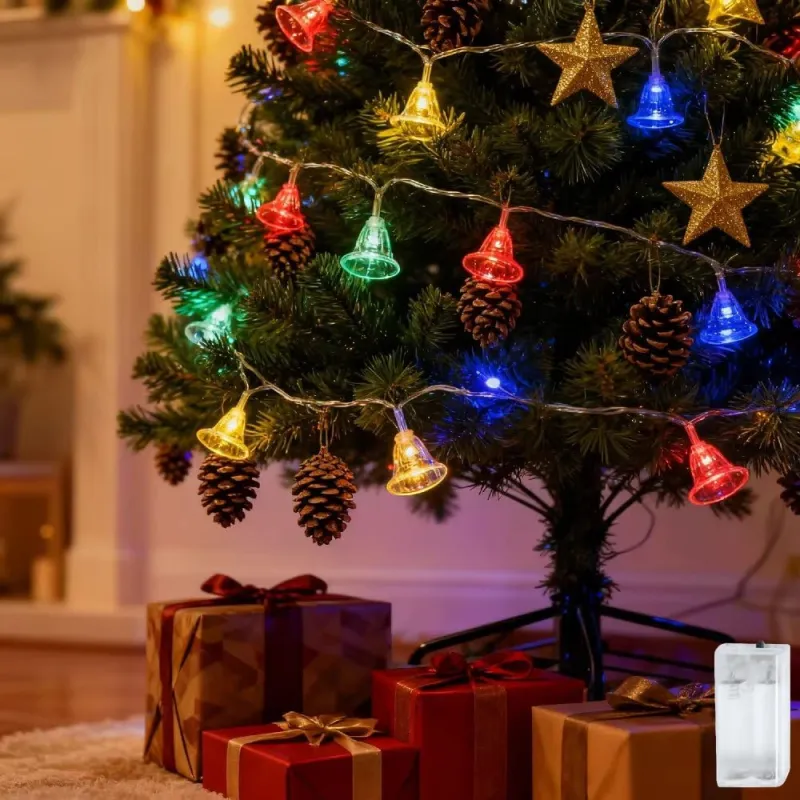[Apply 2% Coupon] The Purple Tree Plastic Bell String Lights 16 Led Lights for Christmas, Diwali, Party, and Wedding Events (Muticolor), Multicolor Rs. 145