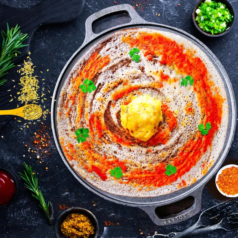 [Apply 20% Coupon] SOLARA Cast Iron Dosa Tawa 10 Inch (25 cm), Heavy Duty Tawa Rs. 653