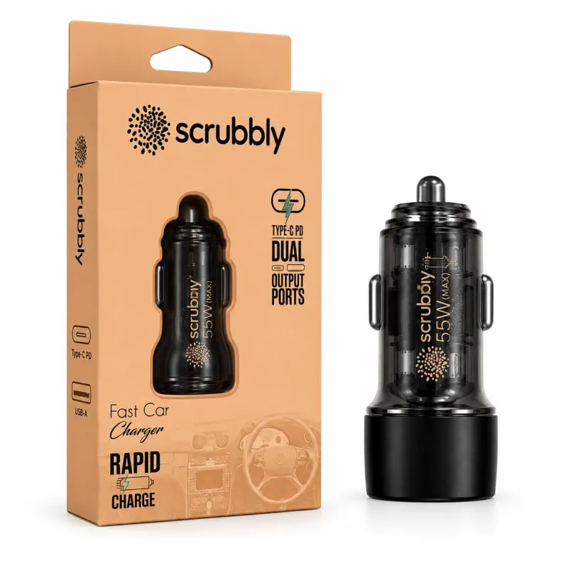 [Apply 23% Coupon] Car Power View Plus 55W Transparent Car Charger, Dual Port Fast Car Charger with 33W Type-C PD & 22.5W USB-A, Charge 2 Devices Simultaneously, for Rs. 230