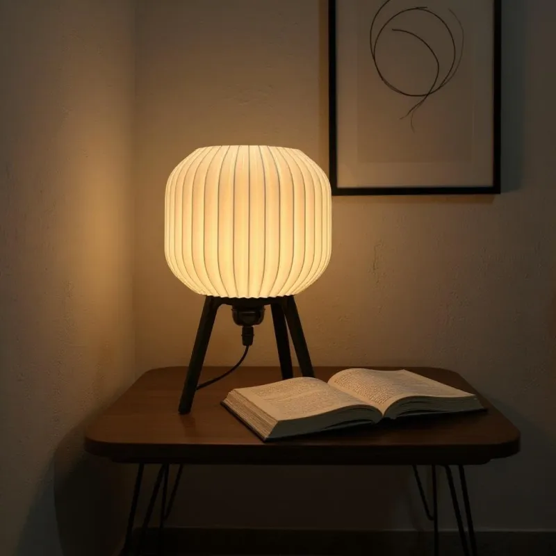 [Apply 3% Coupon] 3D Printed Table Lamp for Bedroom Living Room Bedside Lamp with E27 LED Bulb, Modern Decorative Night Lamp with Warm Ambient Light, Nordic Style Desk Rs. 914